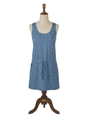 Mountains and Isles Athleisure Dress Blue Patterned Size Small